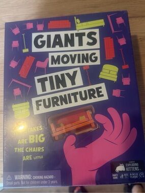 Exploding Kittens Giants Moving Tiny Furniture Party Game - Purple & Pink Sealed